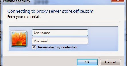 Microsoft Office Connecting proxy server for store.office.com